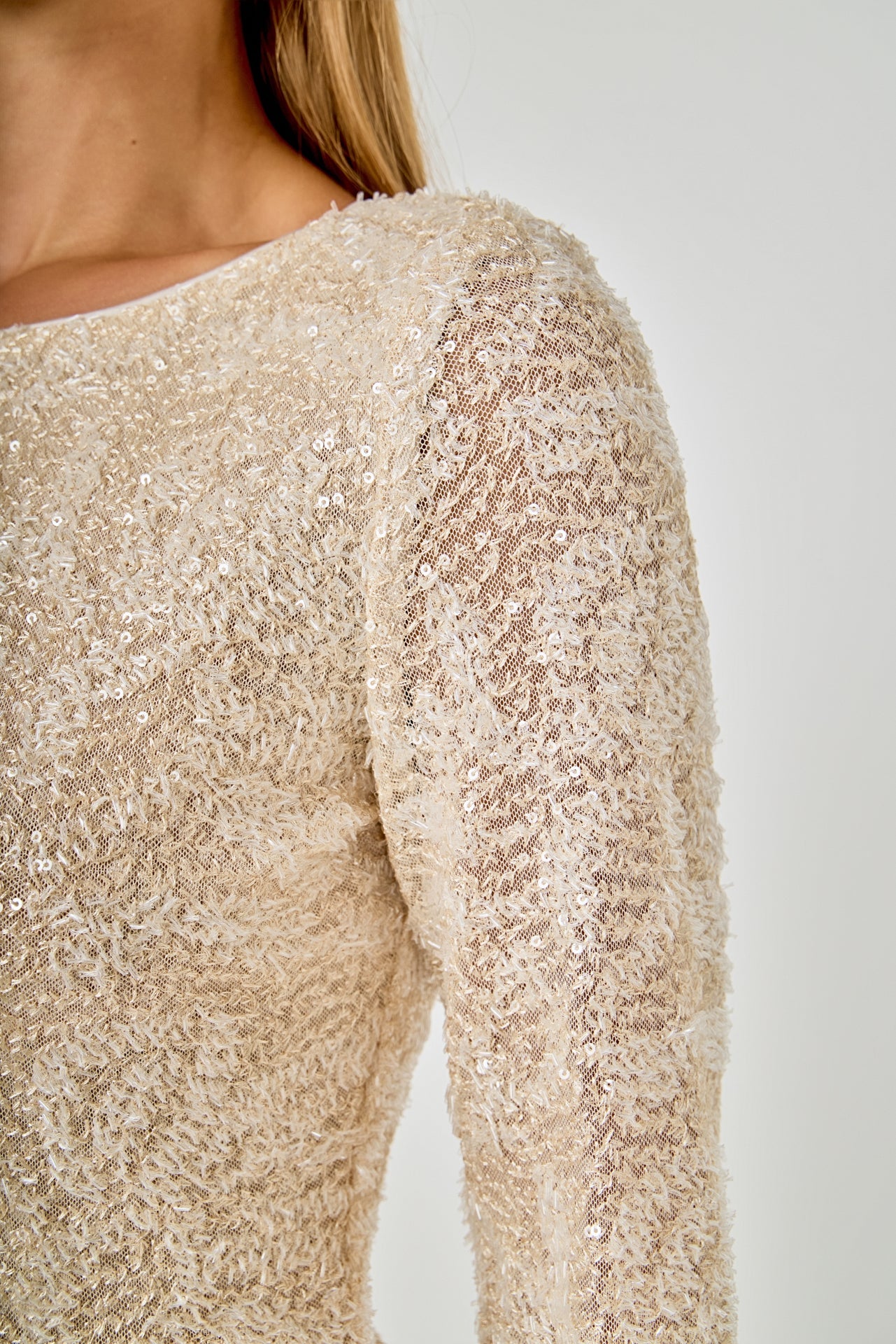 Scoop Neck Sequin Top