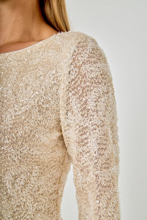 Scoop Neck Sequin Top