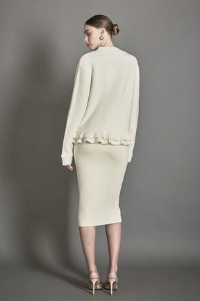 ENDLESS ROSE - Fuzzy Ruffled Cardigan - SWEATERS & KNITS available at Objectrare