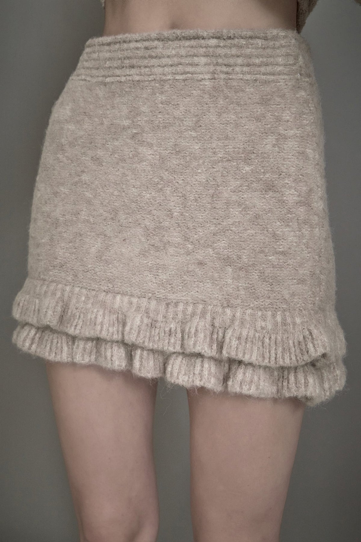 ENDLESS ROSE - Knit Ruffles Mini Skirt - SKIRTS available at Objectrare