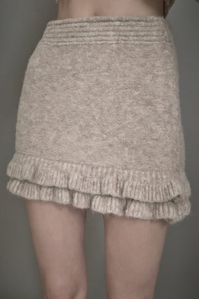 ENDLESS ROSE - Knit Ruffles Mini Skirt - SKIRTS available at Objectrare