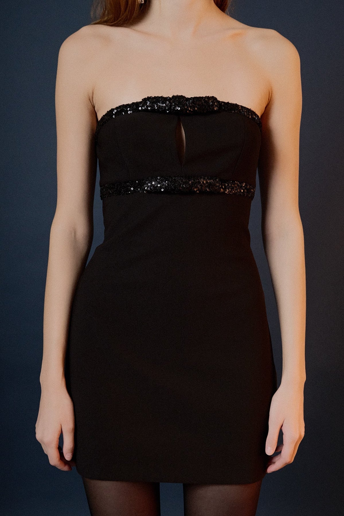 ENDLESS ROSE - Sequin Trimmed Strapless Mini Dress - DRESSES available at Objectrare