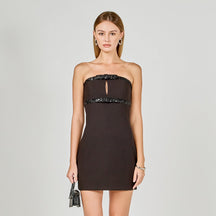 ENDLESS ROSE - Sequin Trimmed Strapless Mini Dress - DRESSES available at Objectrare