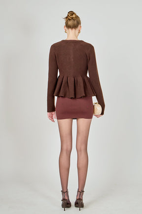 ENDLESS ROSE - Bow Trim Flared Cardigan - SWEATERS & KNITS available at Objectrare