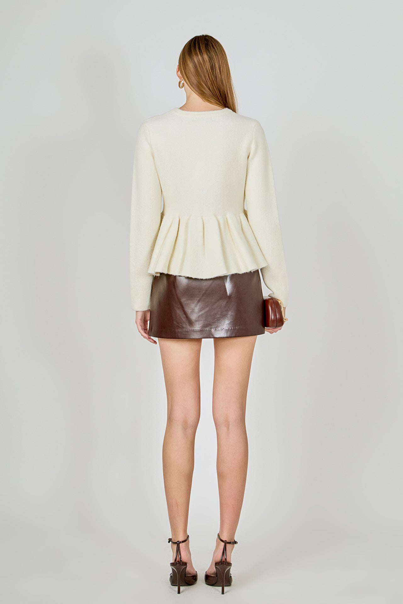 ENDLESS ROSE - Bow Trim Flared Cardigan - SWEATERS & KNITS available at Objectrare