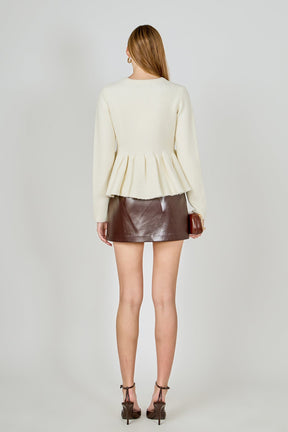 ENDLESS ROSE - Bow Trim Flared Cardigan - SWEATERS & KNITS available at Objectrare