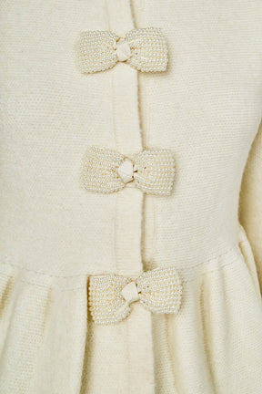 ENDLESS ROSE - Bow Trim Flared Cardigan - SWEATERS & KNITS available at Objectrare