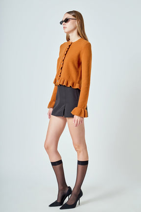 ENDLESS ROSE - Ruffle Cropped Cardigan - SWEATERS & KNITS available at Objectrare