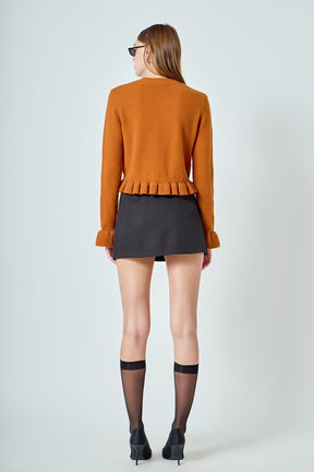 ENDLESS ROSE - Ruffle Cropped Cardigan - SWEATERS & KNITS available at Objectrare
