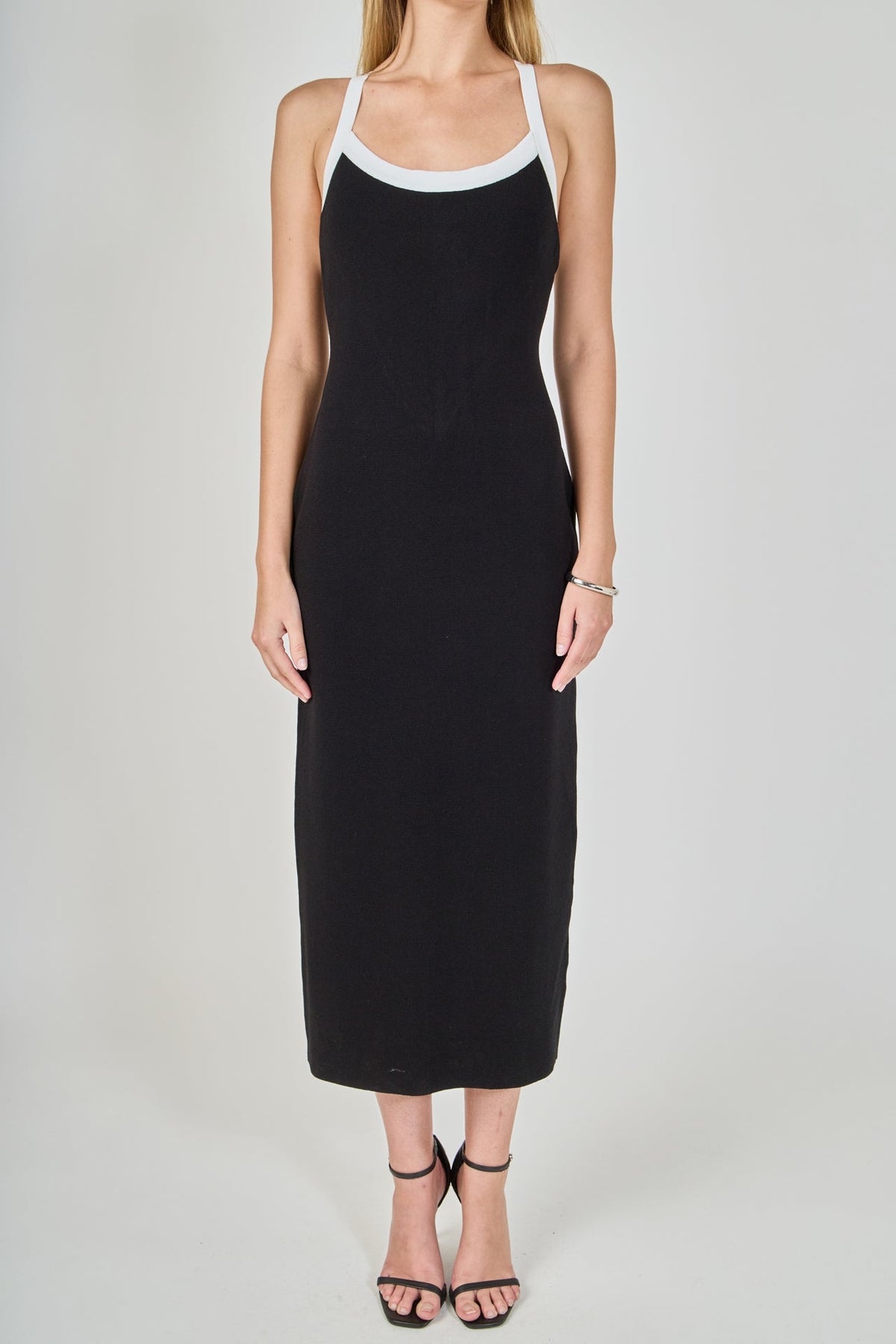 Cross Back Knit Midi Dress