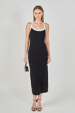 ENDLESS ROSE - Cross Back Knit Midi Dress - DRESSES available at Objectrare