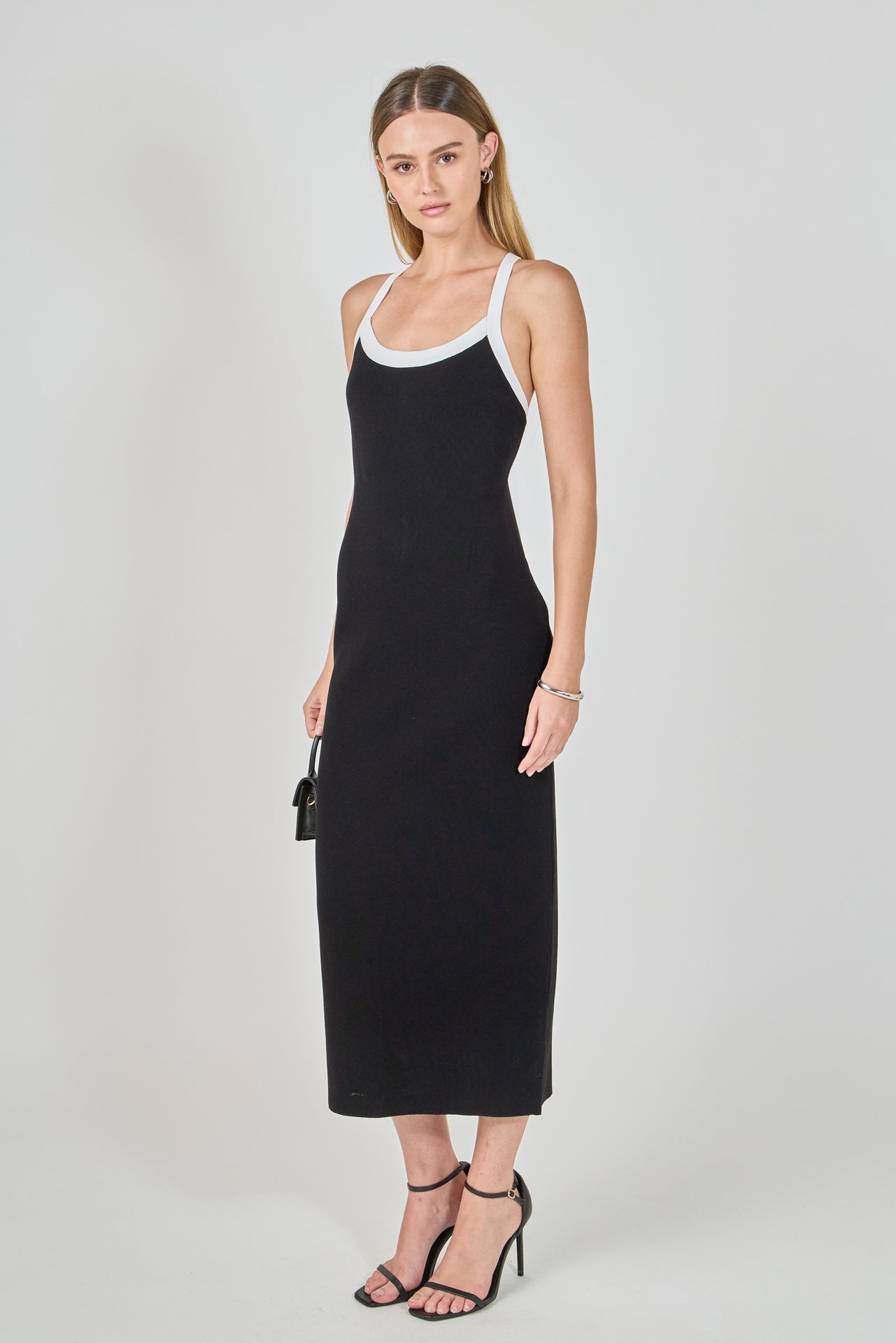 ENDLESS ROSE - Cross Back Knit Midi Dress - DRESSES available at Objectrare