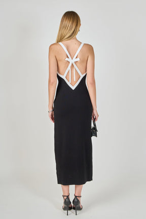 ENDLESS ROSE - Cross Back Knit Midi Dress - DRESSES available at Objectrare