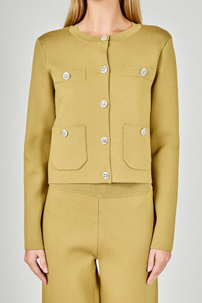 ENDLESS ROSE - Knit Long Sleeve Cardigan with Pockets - SWEATERS & KNITS available at Objectrare