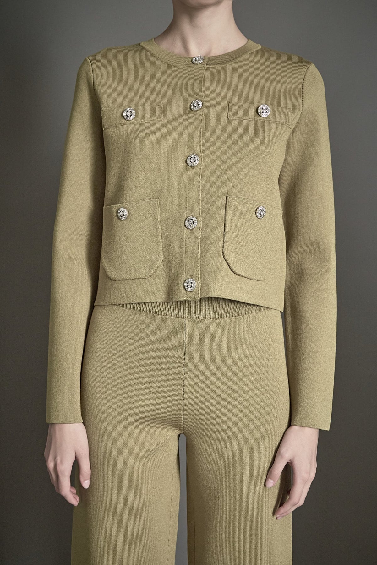 Knit Long Sleeve Cardigan with Pockets