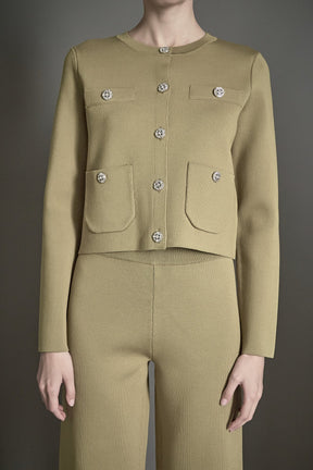 ENDLESS ROSE - Knit Long Sleeve Cardigan with Pockets - SWEATERS & KNITS available at Objectrare