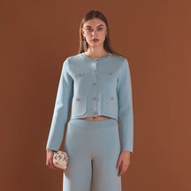 Knit Long Sleeve Cardigan with Pockets