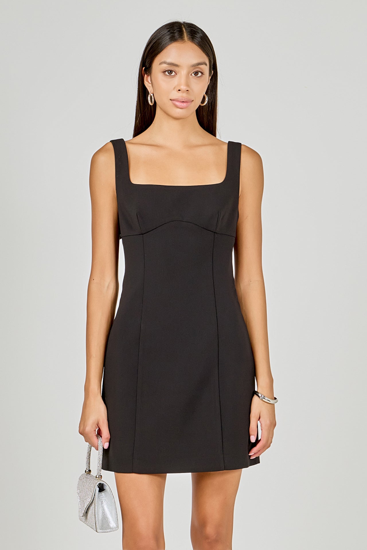 Endless Rose Women's Back Bow Sleeveless Minidress - Black