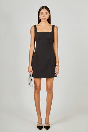 ENDLESS ROSE - Back Bow Sleeveless Mini Dress - DRESSES available at Objectrare