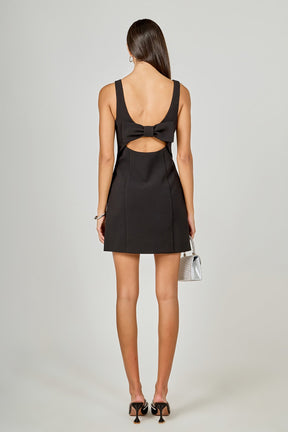 ENDLESS ROSE - Back Bow Sleeveless Mini Dress - DRESSES available at Objectrare