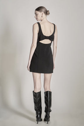 ENDLESS ROSE - Back Bow Sleeveless Mini Dress - DRESSES available at Objectrare