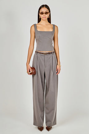 Back Bow Sleeveless Fitted Top