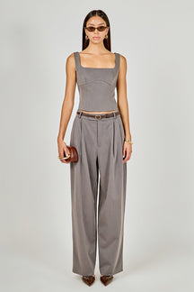 Back Bow Sleeveless Fitted Top