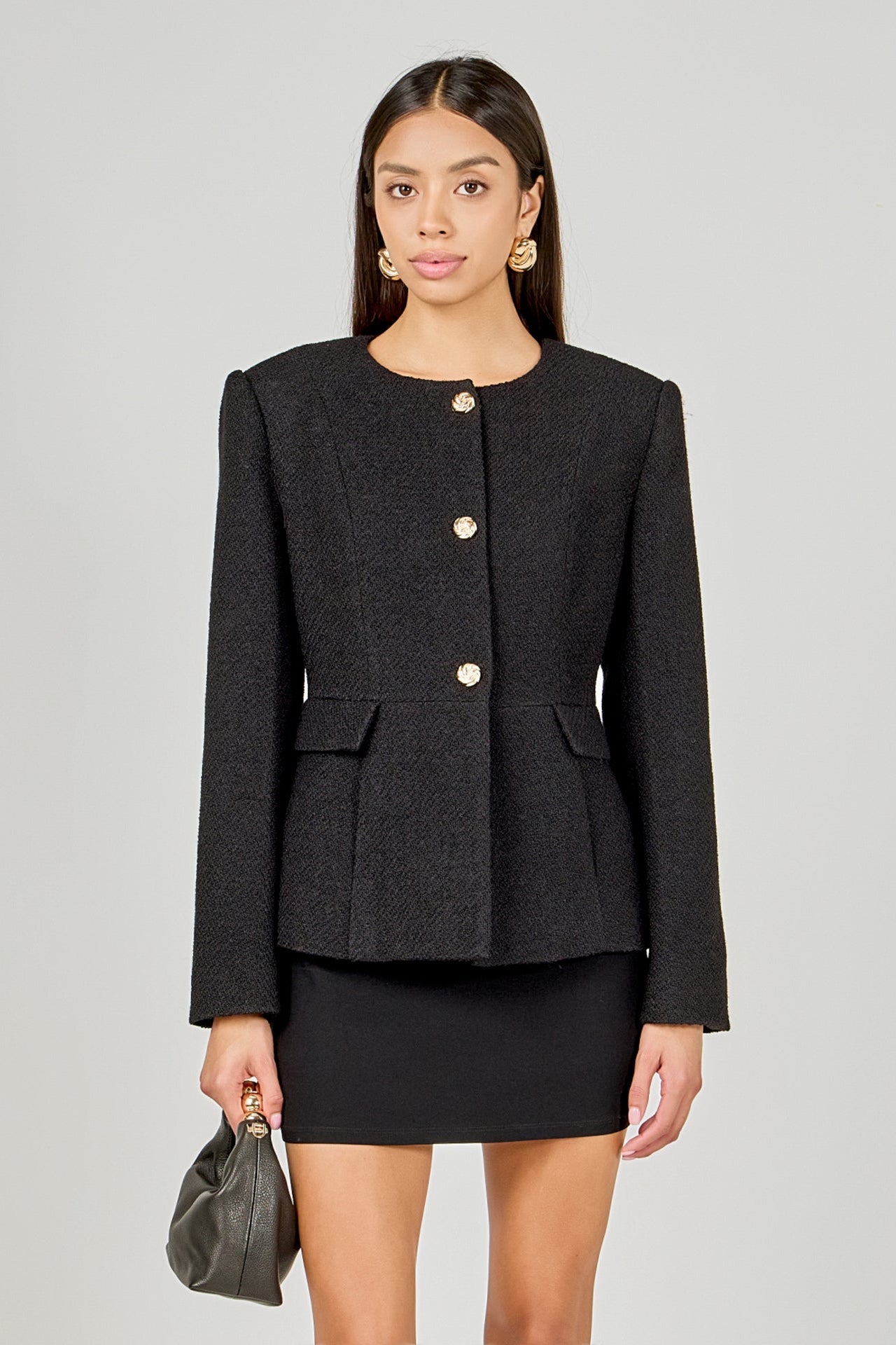 ENDLESS ROSE - Round Neck Blazer - BLAZERS available at Objectrare