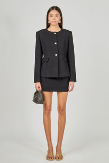 ENDLESS ROSE - Round Neck Blazer - BLAZERS available at Objectrare