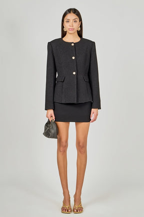 ENDLESS ROSE - Round Neck Blazer - BLAZERS available at Objectrare