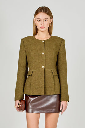 ENDLESS ROSE - Round Neck Blazer - BLAZERS available at Objectrare