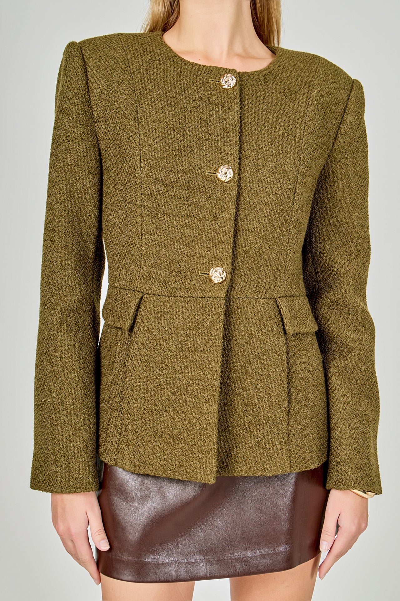 ENDLESS ROSE - Round Neck Blazer - BLAZERS available at Objectrare