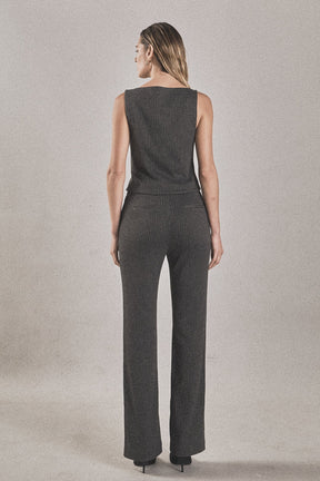 ENDLESS ROSE - Stretch Knit Flare Pants - PANTS available at Objectrare