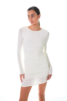 GREY LAB - Ruched Long Sleeve Mini Dress - DRESSES available at Objectrare