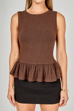 ENDLESS ROSE - Peplum Knit Top - TOPS available at Objectrare