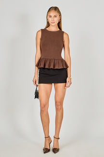 ENDLESS ROSE - Peplum Knit Top - TOPS available at Objectrare