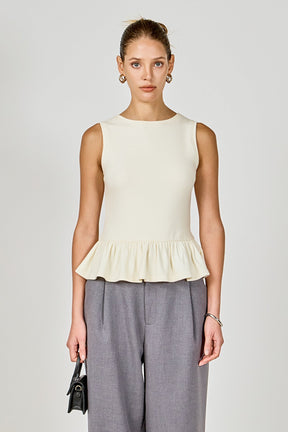 ENDLESS ROSE - Peplum Knit Top - TOPS available at Objectrare