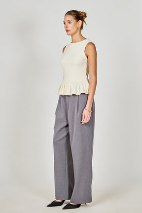 ENDLESS ROSE - Peplum Knit Top - TOPS available at Objectrare