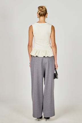 ENDLESS ROSE - Peplum Knit Top - TOPS available at Objectrare