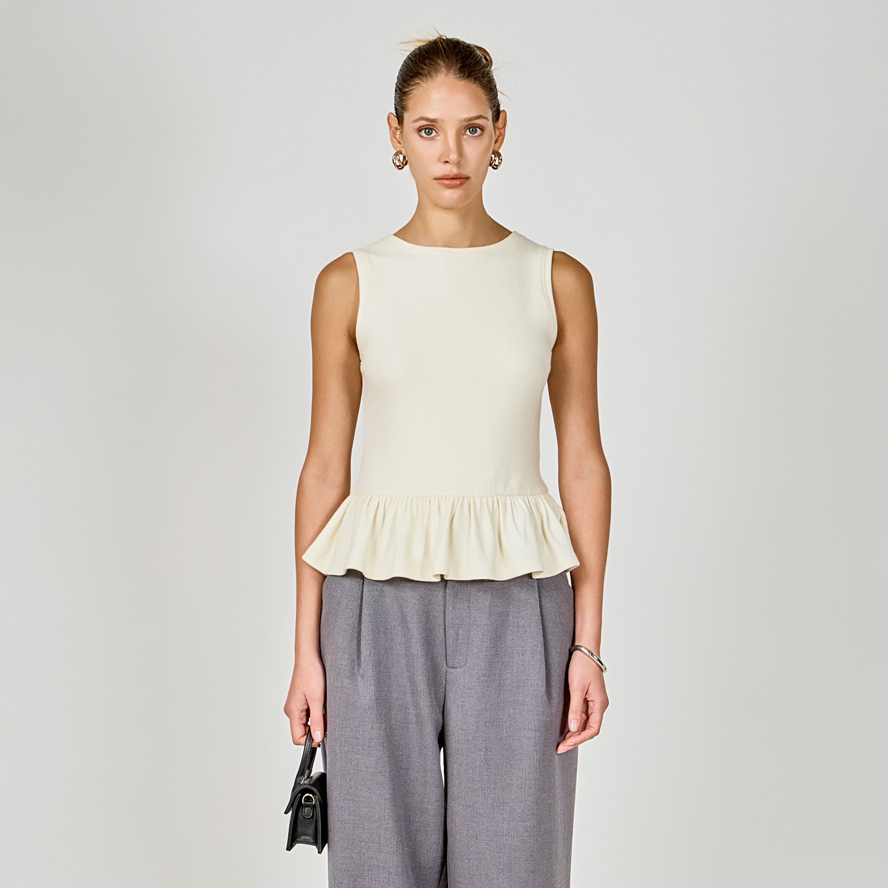 ENDLESS ROSE - Peplum Knit Top - TOPS available at Objectrare