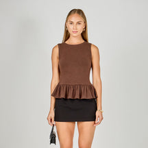 ENDLESS ROSE - Peplum Knit Top - TOPS available at Objectrare