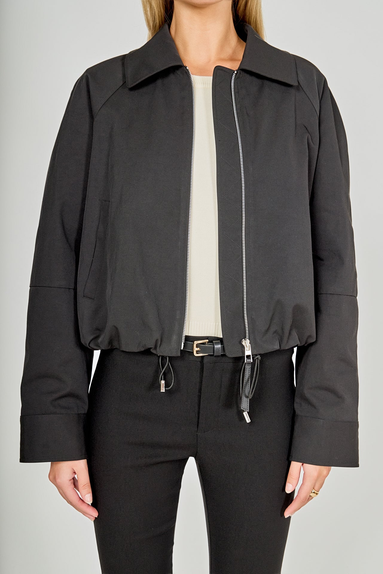 ENDLESS ROSE - Kaia Zip Up Collared Jacket - JACKETS available at Objectrare
