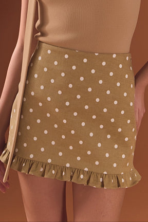 Polka Dot Mini Ruffle Skirt