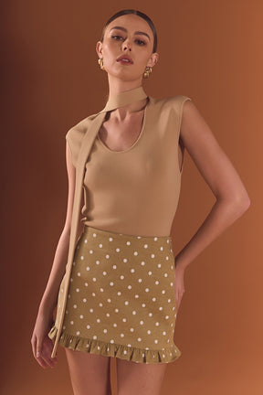 ENDLESS ROSE - Polka Dot Mini Ruffle Skirt - SKIRTS available at Objectrare