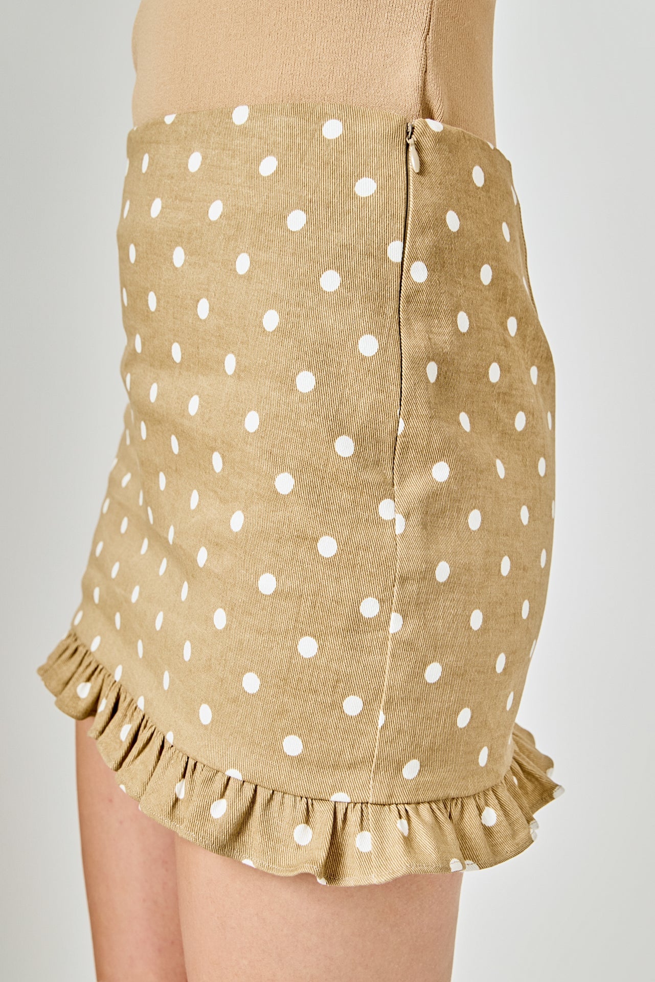 Polka Dot Mini Ruffle Skirt