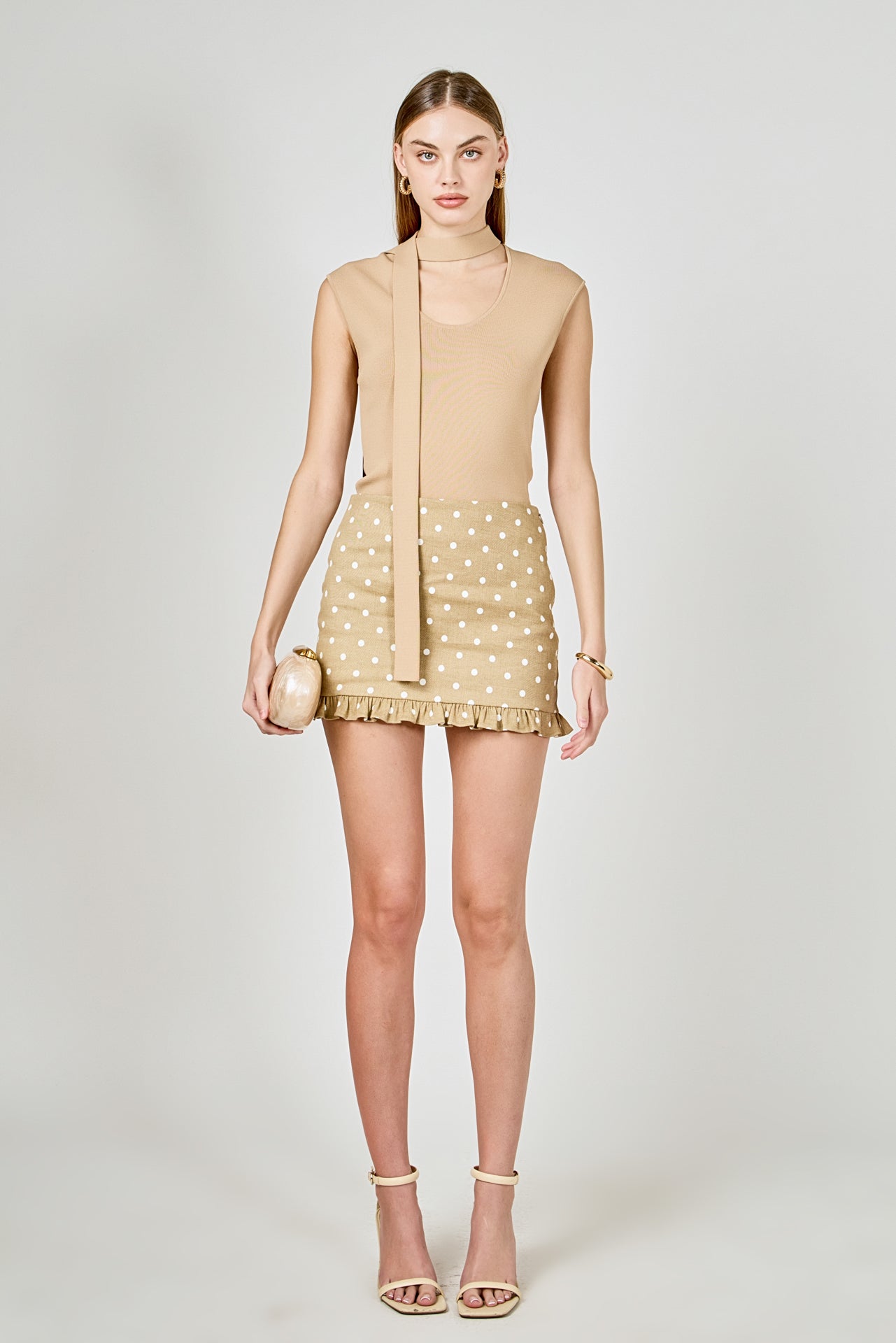 ENDLESS ROSE - Polka Dot Mini Ruffle Skirt - SKIRTS available at Objectrare