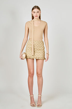 Polka Dot Mini Ruffle Skirt