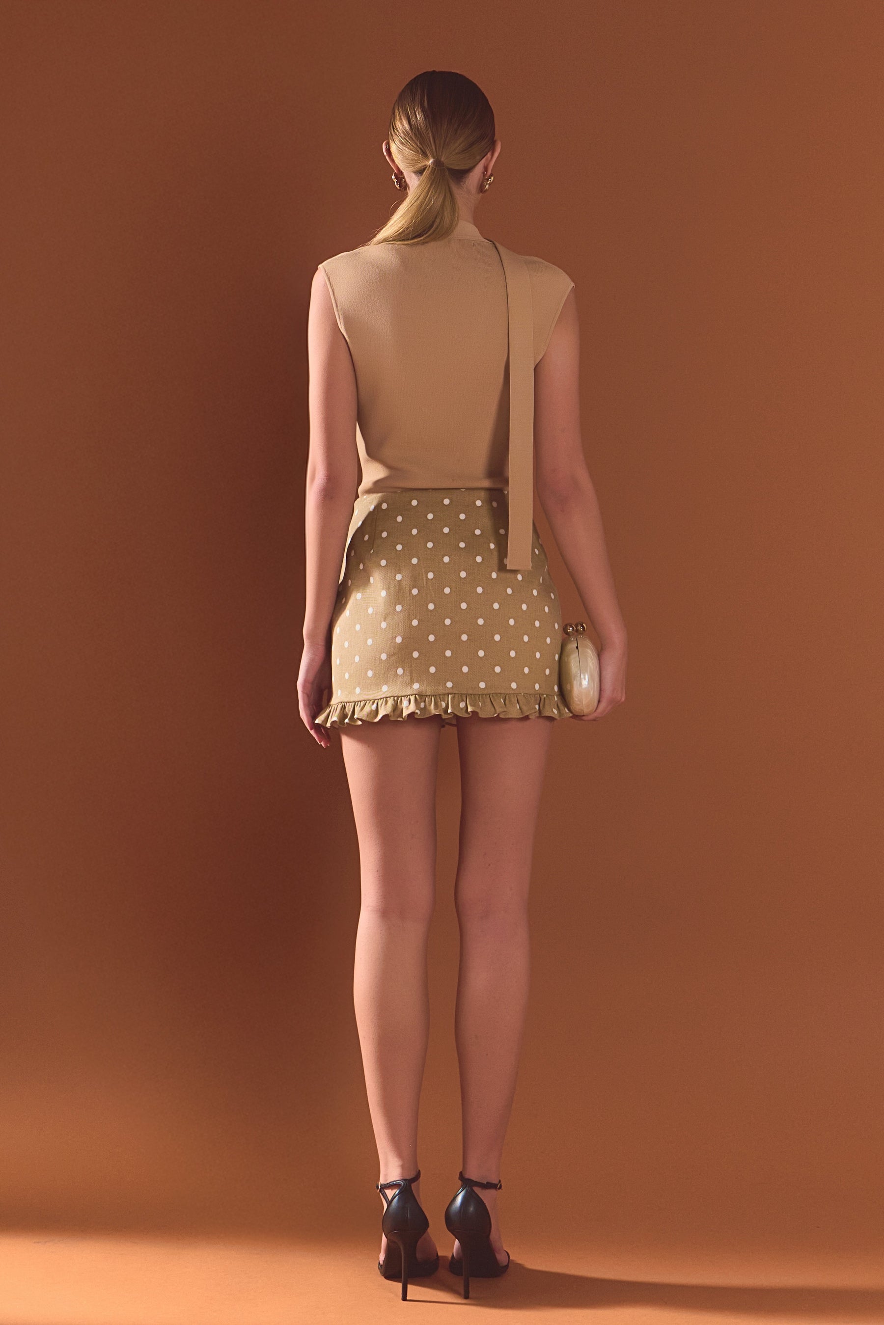 Polka Dot Mini Ruffle Skirt