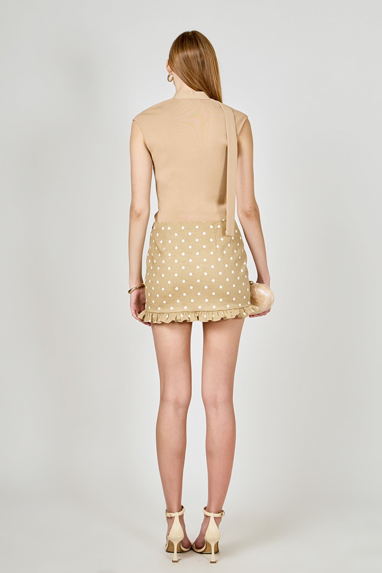 Polka Dot Mini Ruffle Skirt