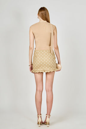 Polka Dot Mini Ruffle Skirt
